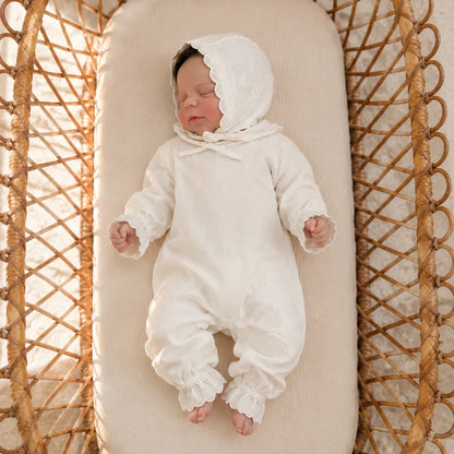 Embroidered Bonnet - Ivory