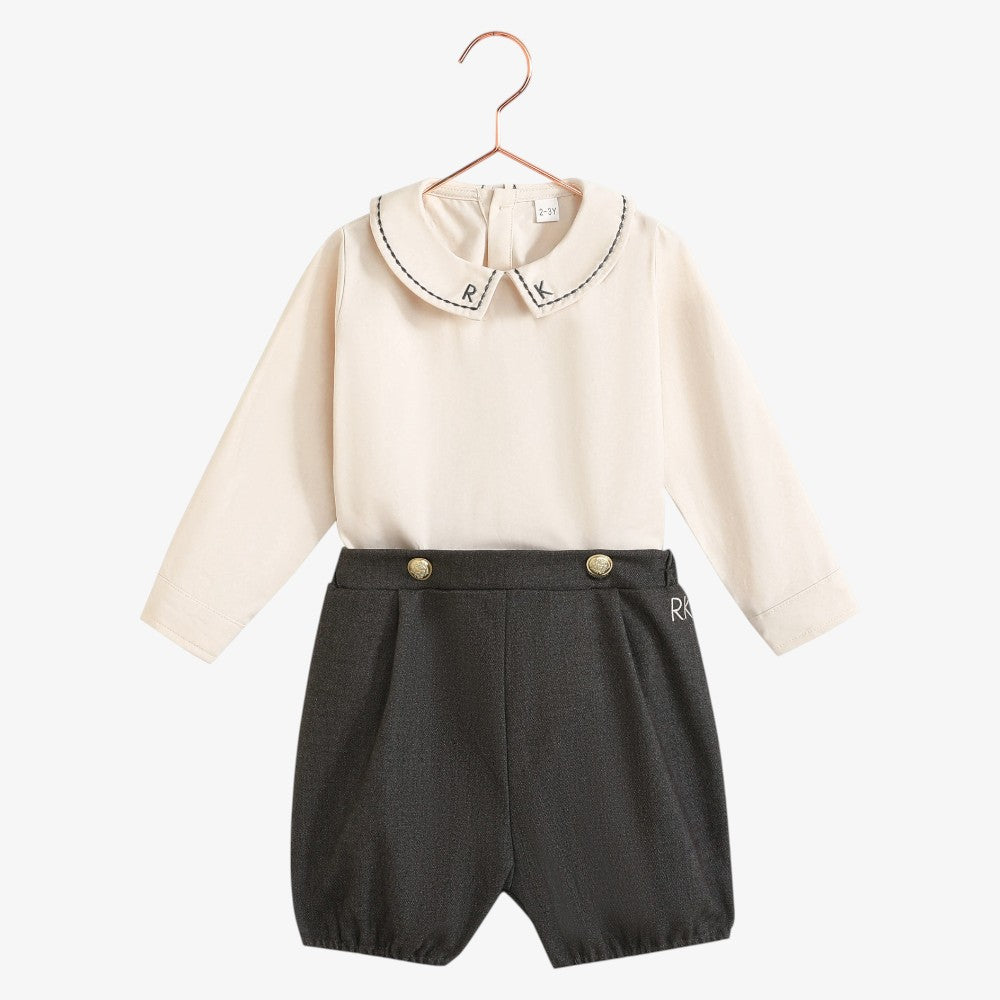 Arthur Shirt And Shorts - Grey &amp; Cream