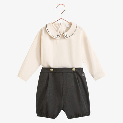 Arthur Shirt And Shorts - Grey &amp; Cream