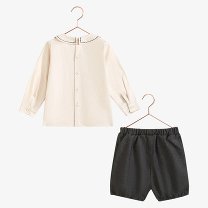 Arthur Shirt And Shorts - Grey &amp; Cream