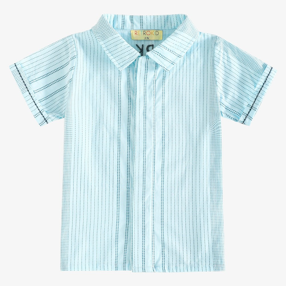 Alfie Print Shirt - Blue