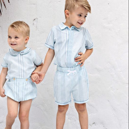 Alfie Print Shirt And Shorts - Blue