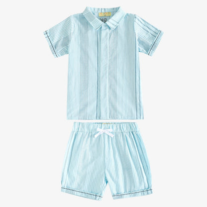 Alfie Print Shirt And Shorts - Blue
