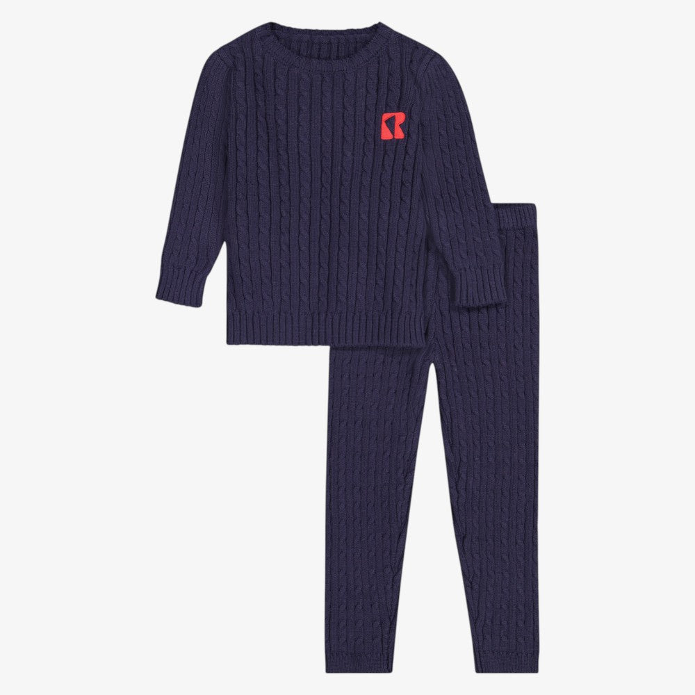 Aspen Cable Sweater And Pants - Navy