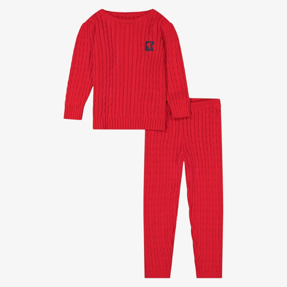 Aspen Cable Sweater And Pants - Red