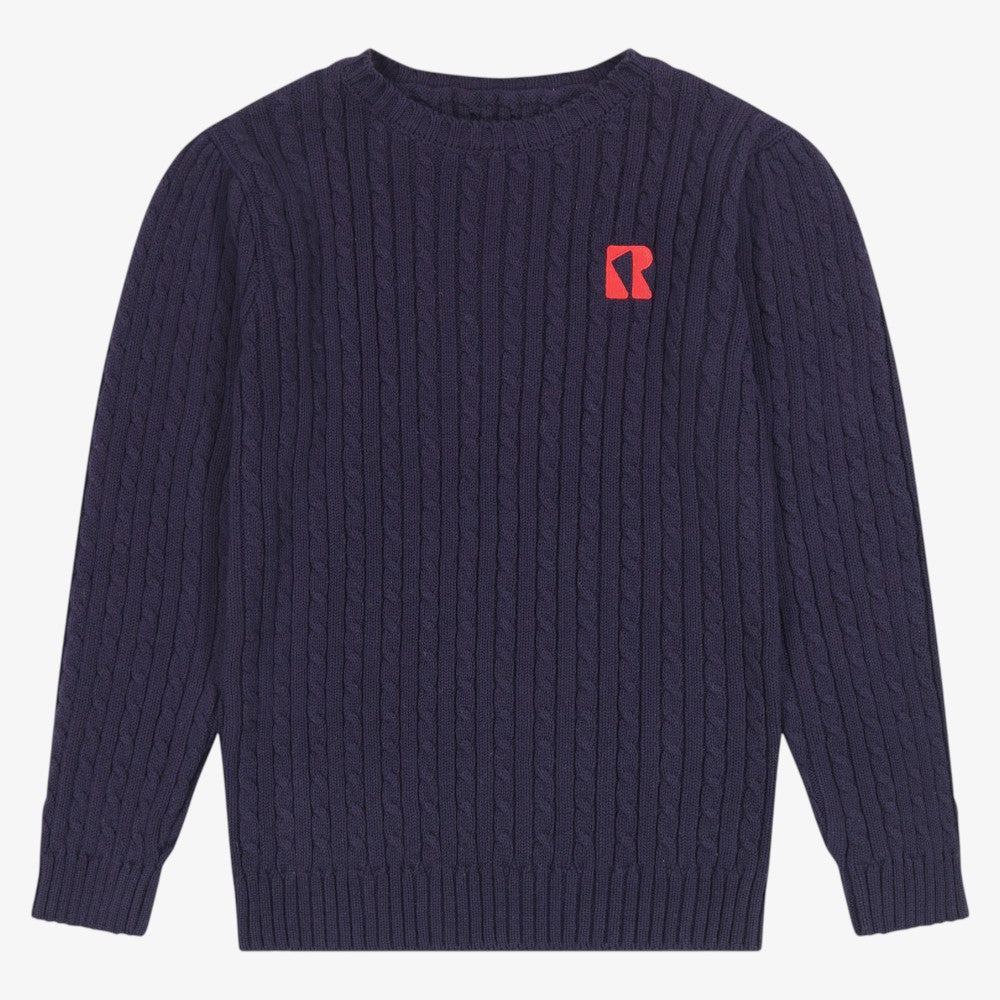 Aspen Cable Knit Sweater - Navy