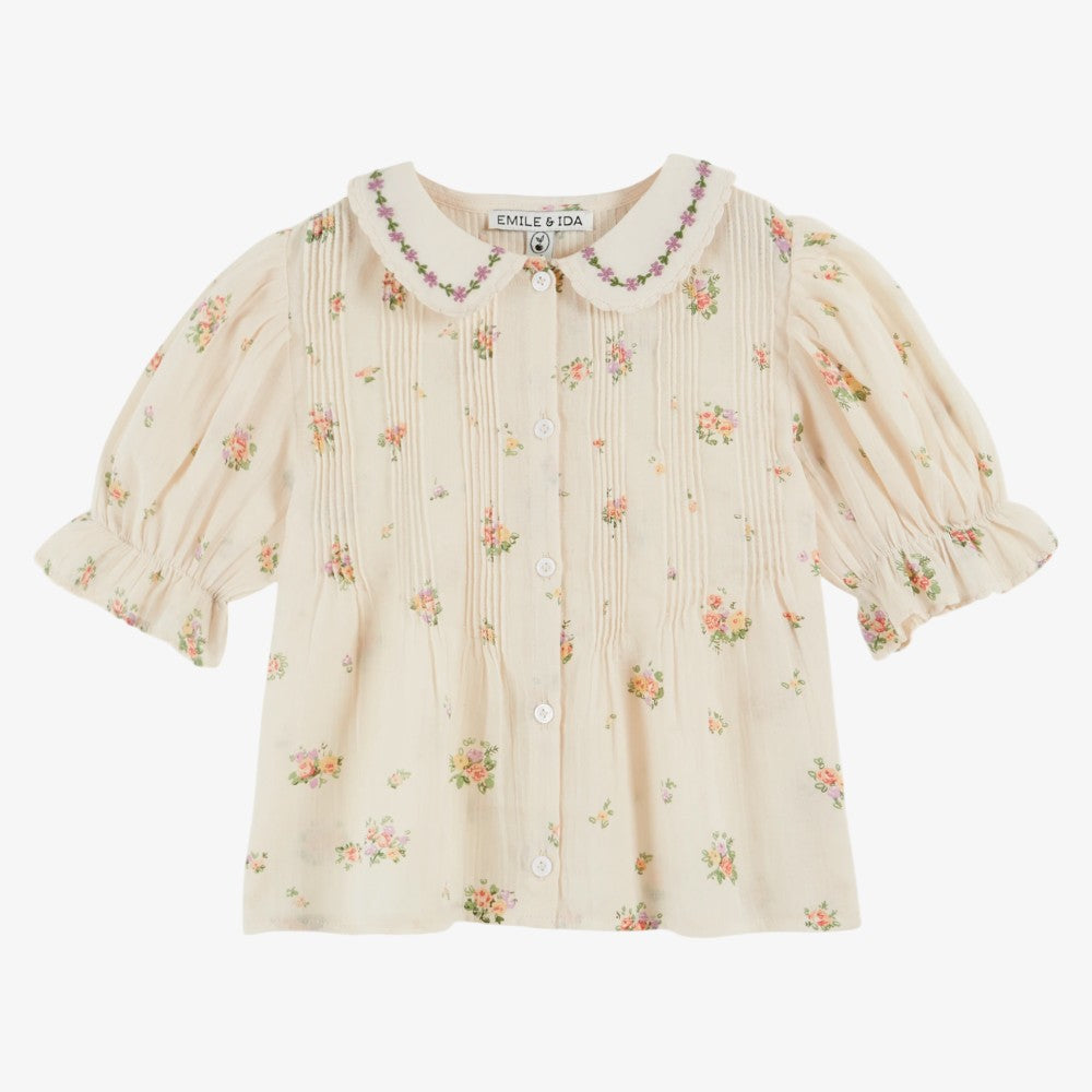 Smock Floral Blouse - Cream
