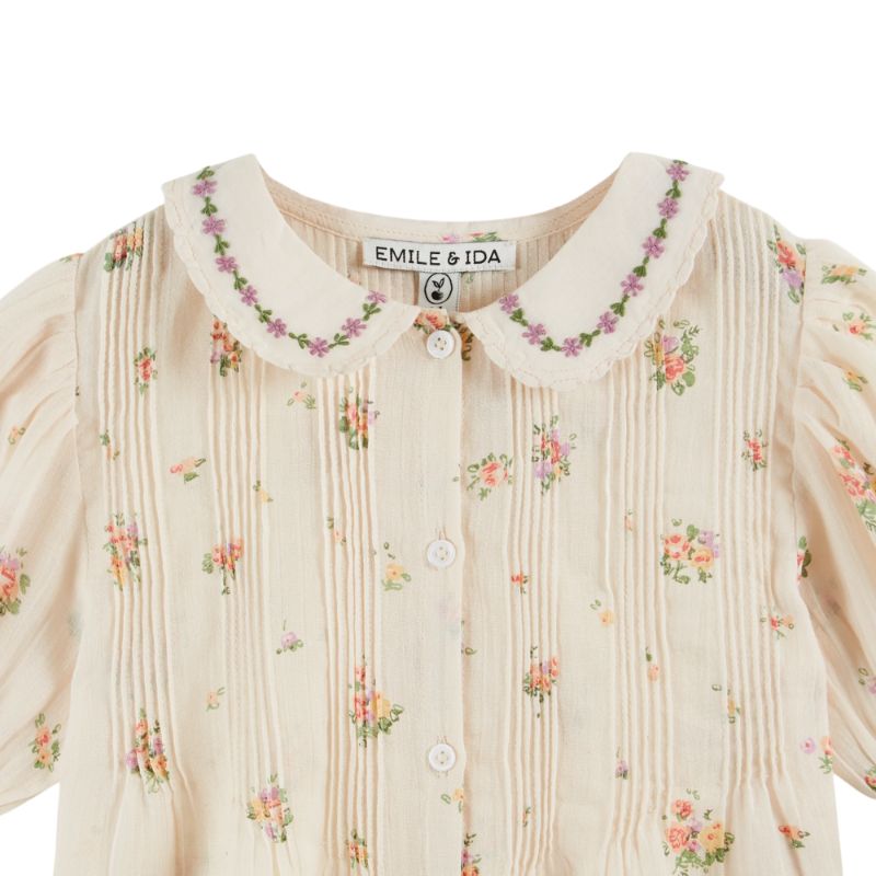 Smock Floral Blouse - Cream