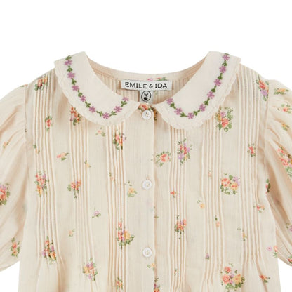 Smock Floral Blouse - Cream