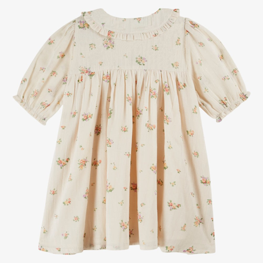 Smock Floral Dress - Cream