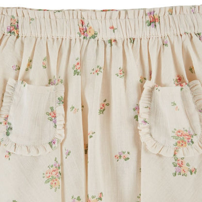 Smock Floral Skirt - Cream