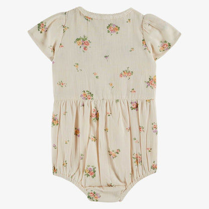 Smock Floral Romper - Cream
