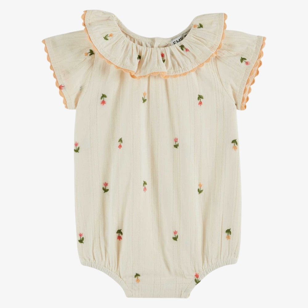 Mini Flowers Romper - Cream