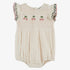 Embroidered Smock Romper - Cream