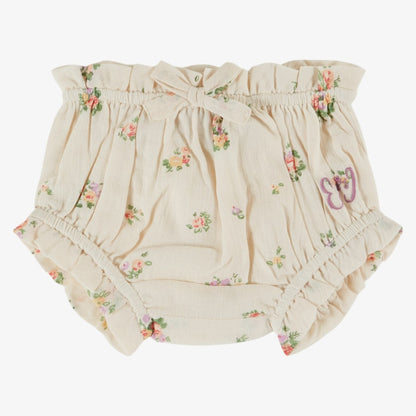 Smock Floral Blouse And Bloomer - Cream