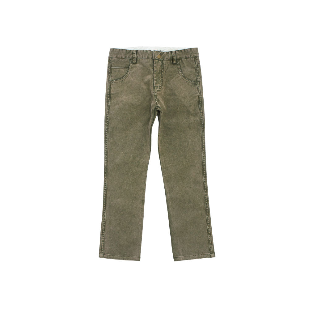 Acid Wash Pants - Olive