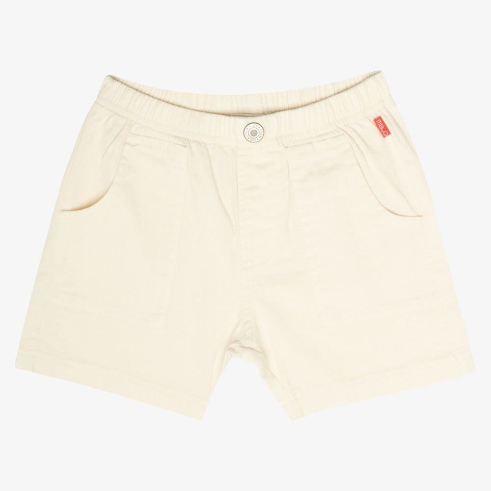 Pull On Washed Chino Shorts - Natural