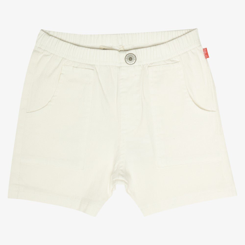 Pull On Washed Chino Shorts - White