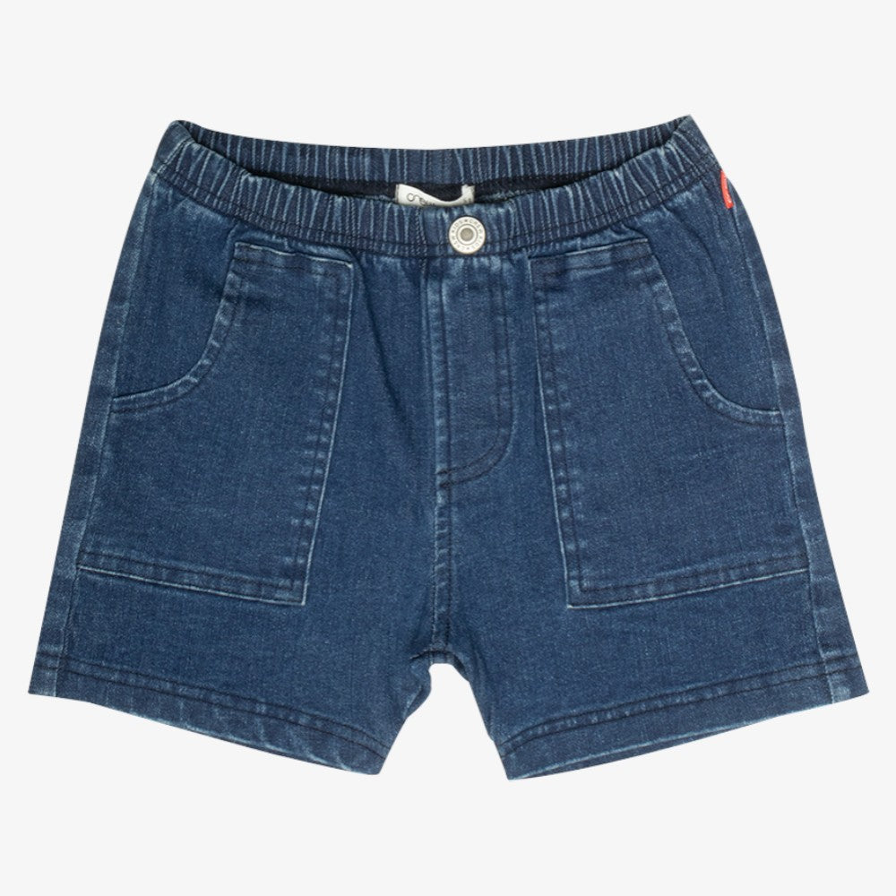 Pull On Washed Jean Shorts - Blue