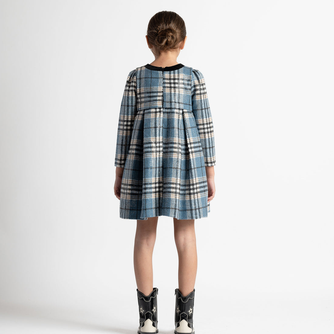 Angelica Tartan Dress - Blue