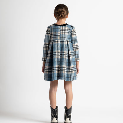 Angelica Tartan Dress - Blue