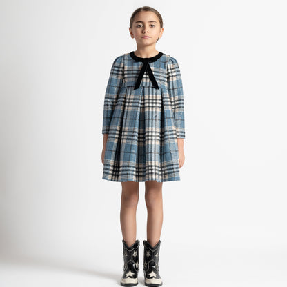 Angelica Tartan Dress - Blue