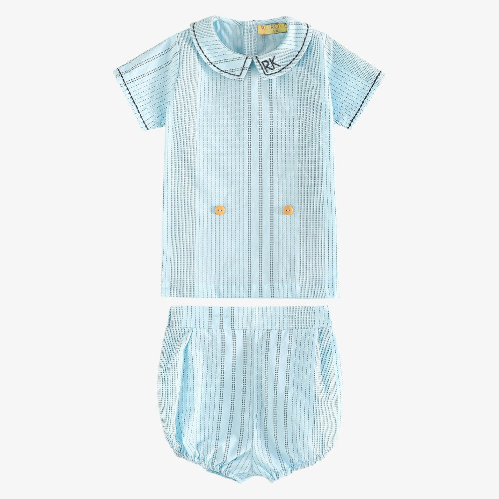 Alfie Print Shirt And Bloomer - Blue