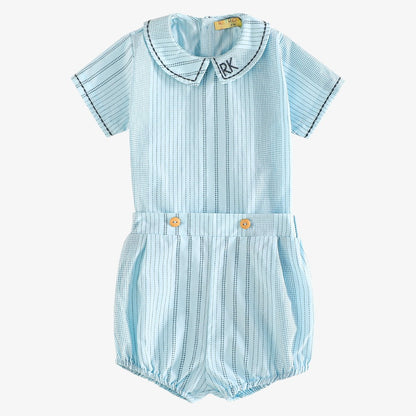 Alfie Print Shirt And Bloomer - Blue