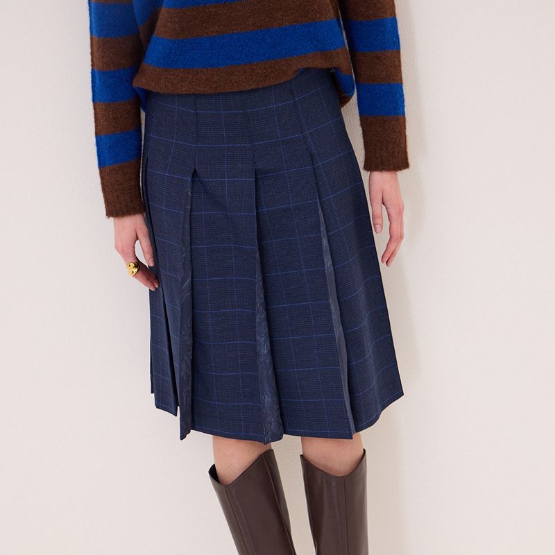 Pleated Skirt - Navy