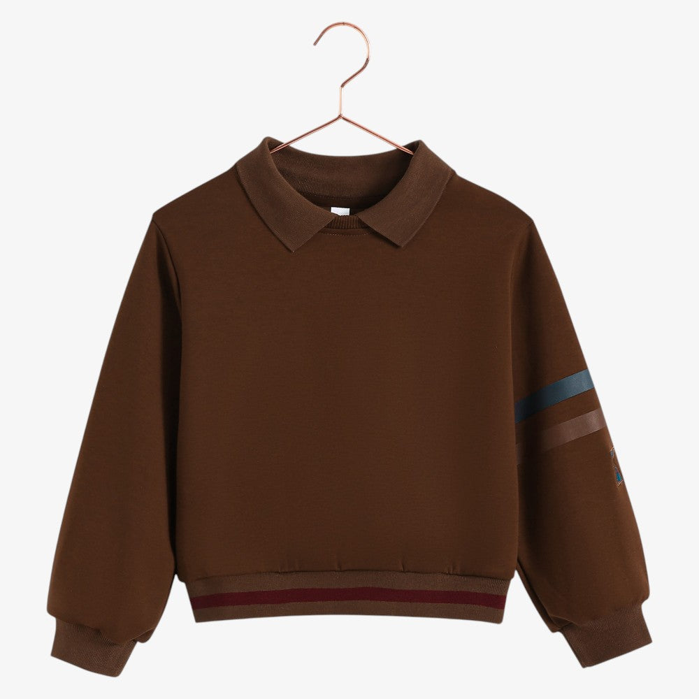 Arden Collar Sweatshirt - Chestnut