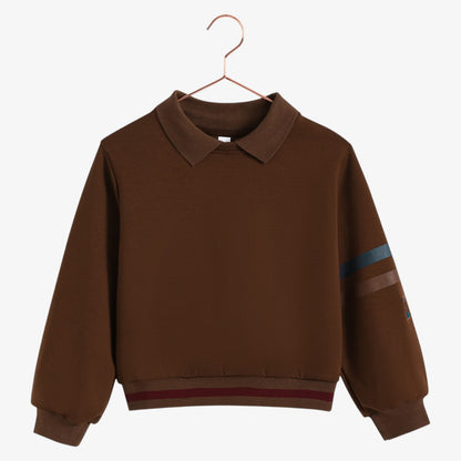 Arden Collar Sweatshirt - Chestnut