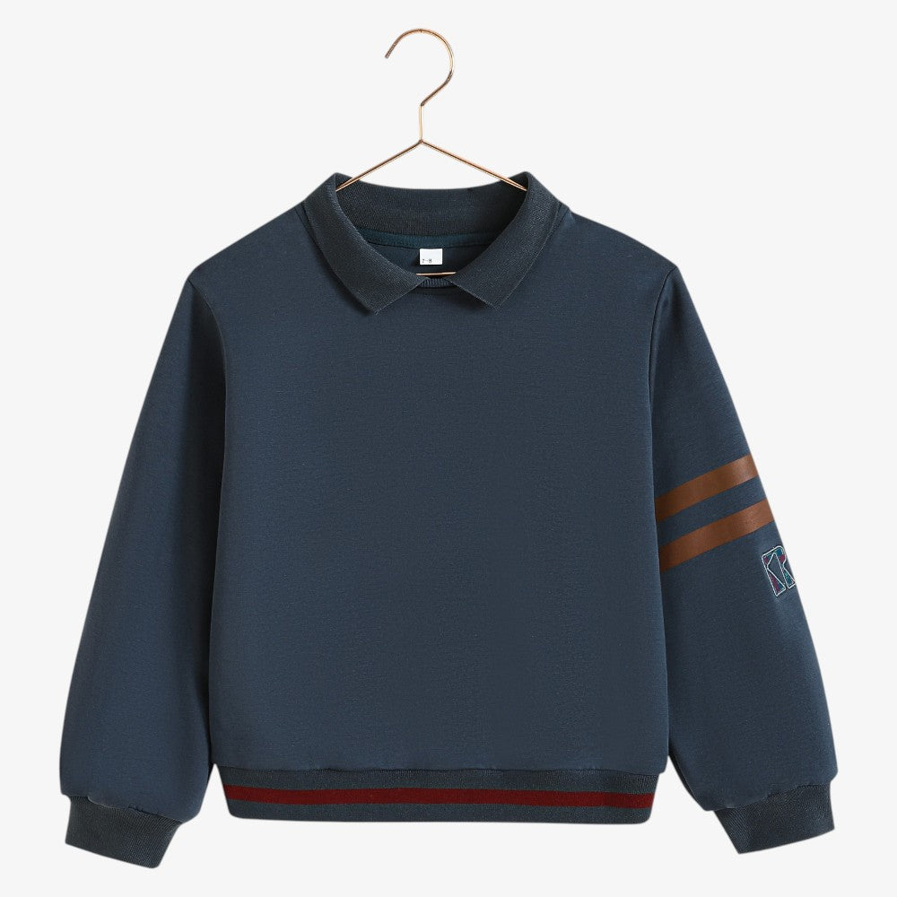 Arden Collar Sweatshirt - Indigo