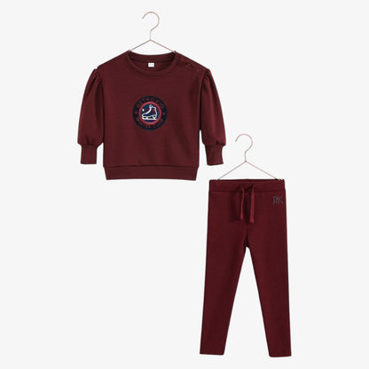 Arden Scuba Sweat Set - Cranberry