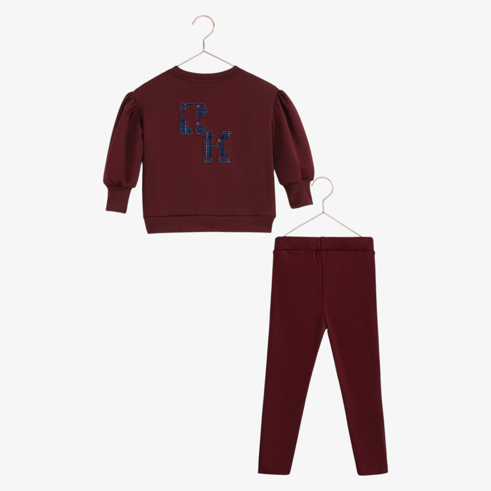 Arden Scuba Sweat Set - Cranberry