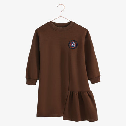 Arden Side Ruffle Dress - Chestnut