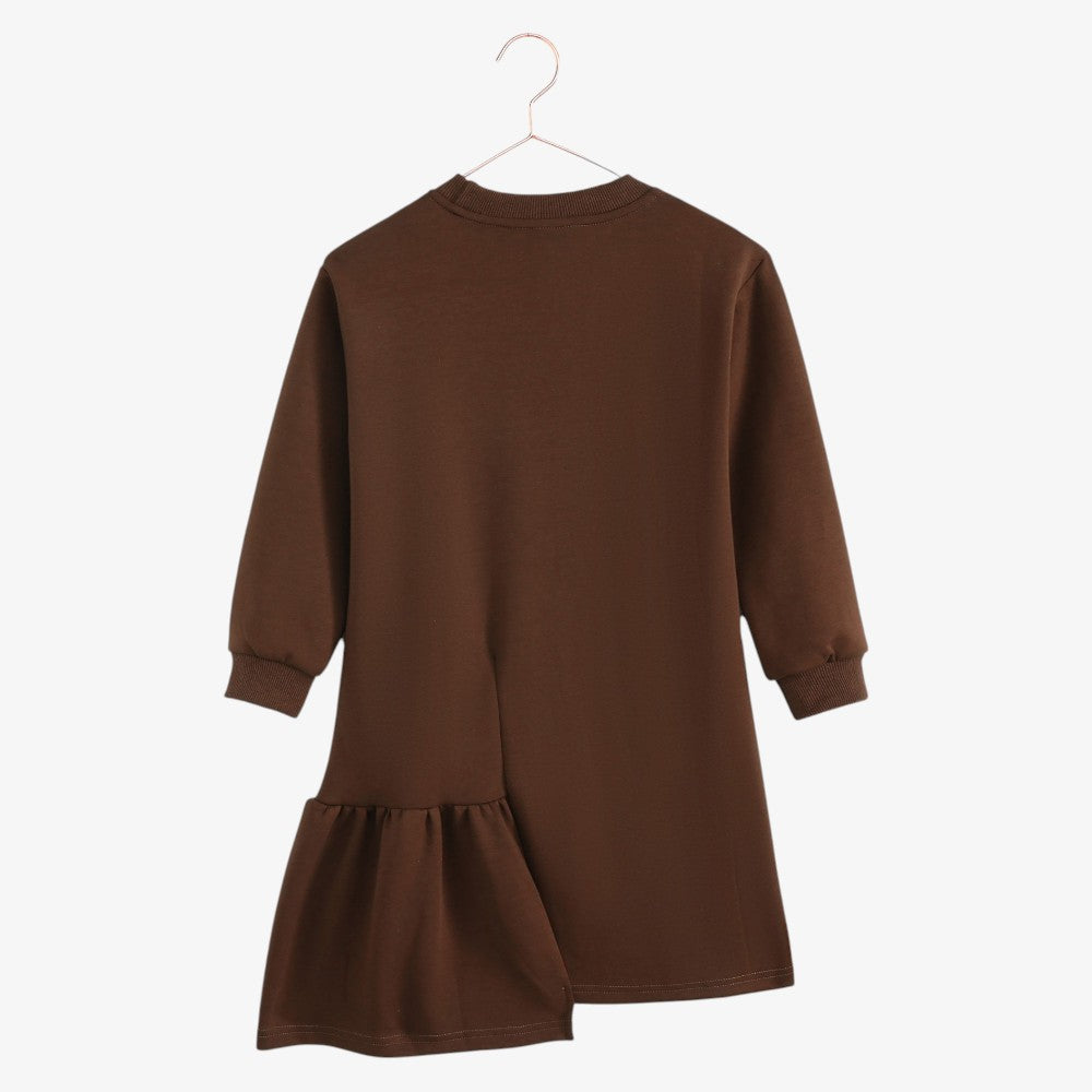 Arden Side Ruffle Dress - Chestnut