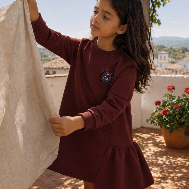 Arden Side Ruffle Dress - Cranberry