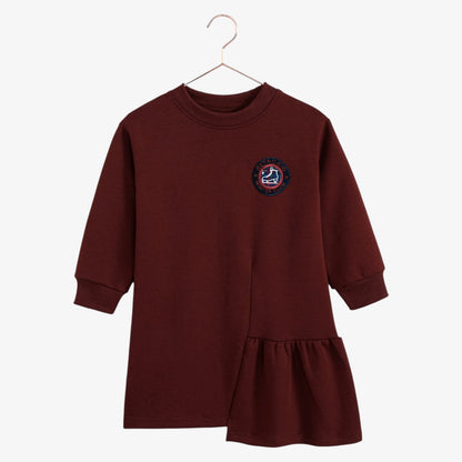 Arden Side Ruffle Dress - Cranberry