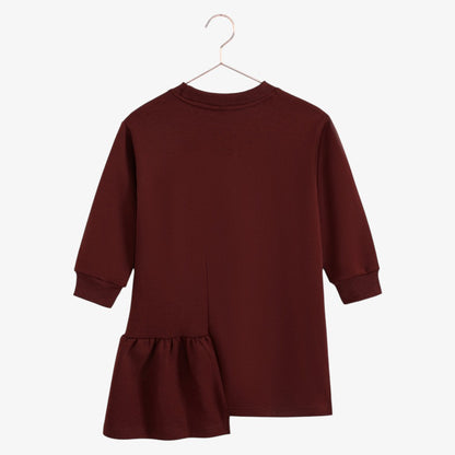 Arden Side Ruffle Dress - Cranberry