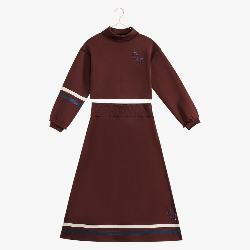 Arden Crop Top And Skirt - Berry