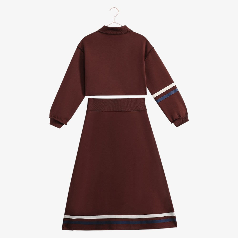 Arden Crop Top And Skirt - Berry