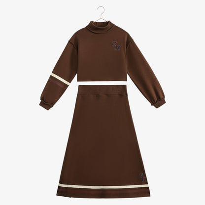 Arden Crop Top And Skirt - Chestnut
