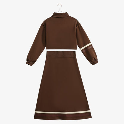 Arden Crop Top And Skirt - Chestnut