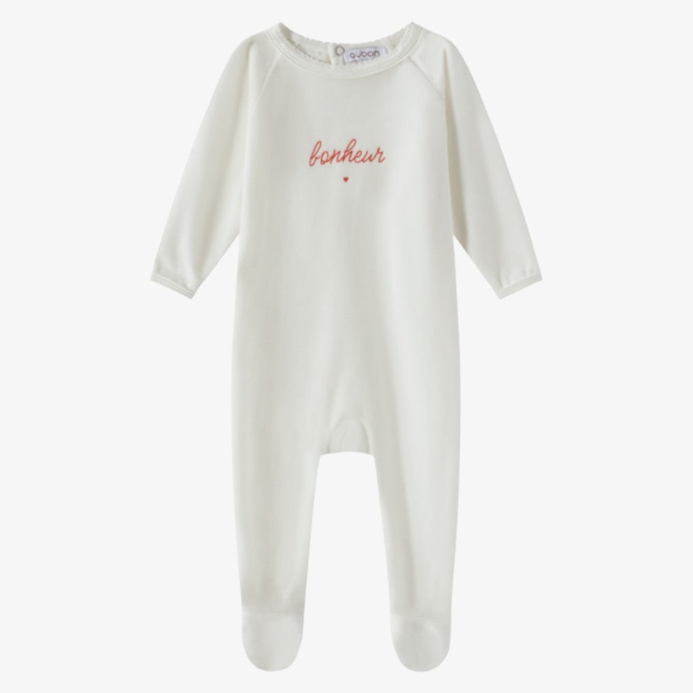 Bon Huer Print Footie - White