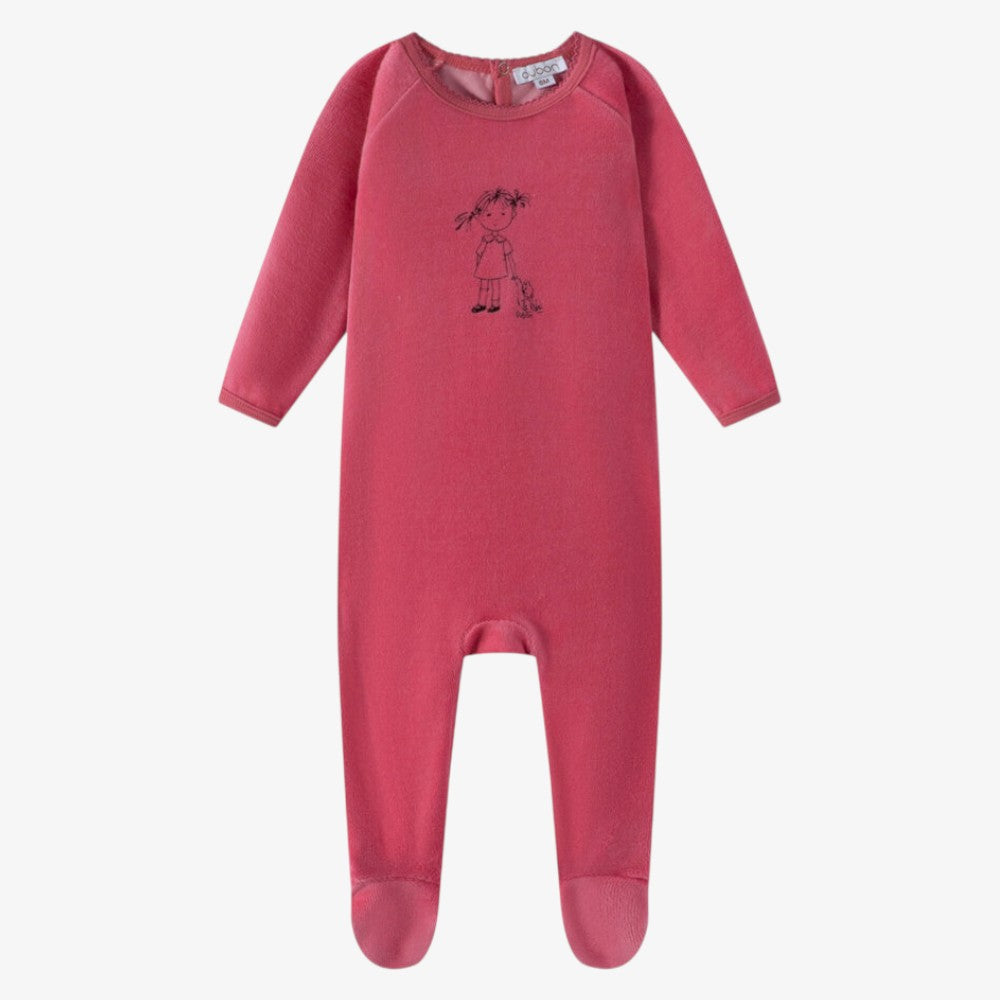 Doll Print Footie - Pink