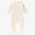 Leaf Print Footie - White&pink