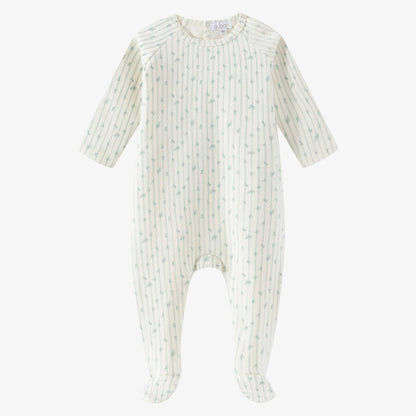 Leaf Print Take Me Home Set - White&amp;blue
