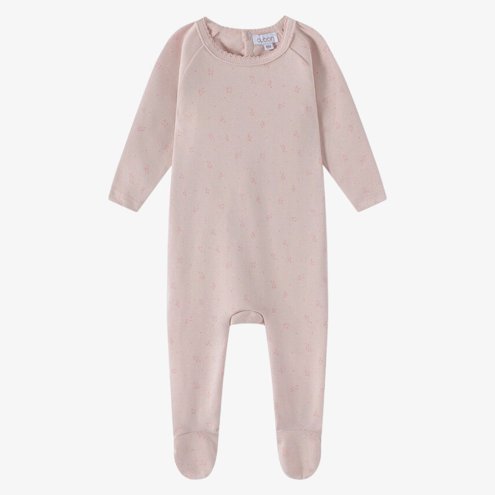 Floral Print Footie - Lavender