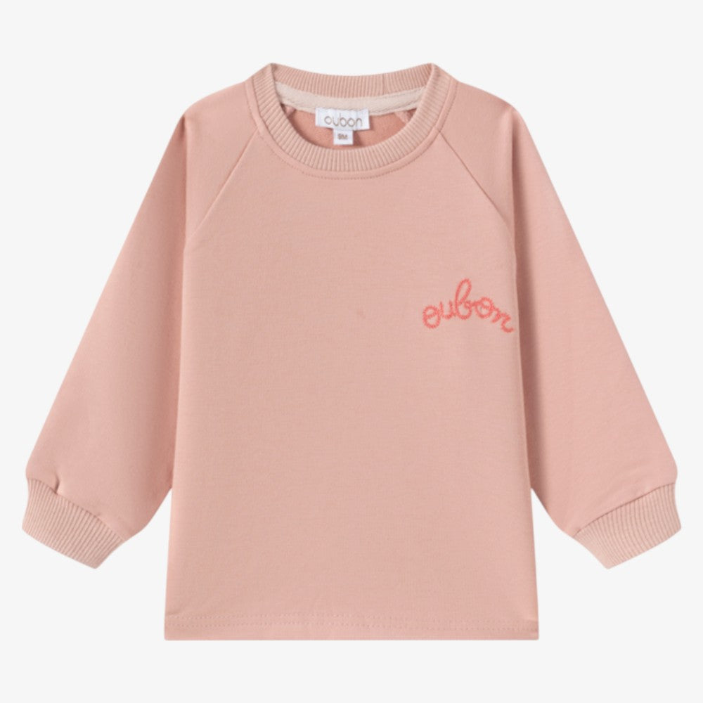 Embriodered Sweatshirt Set - Blush
