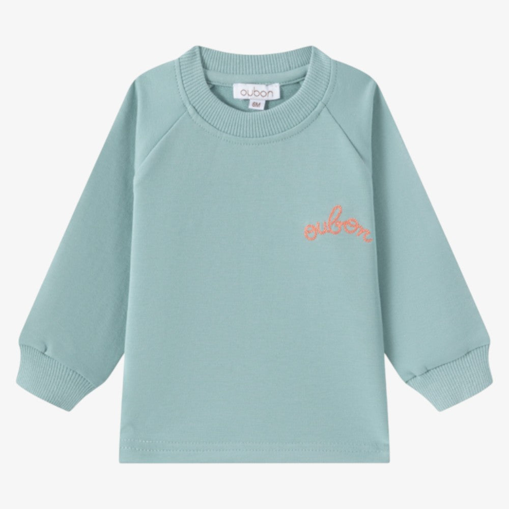 Embriodered Sweatshirt Set - Teal